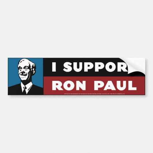 Ik steun Ron Paul - Cool Blue Bumpersticker (Voorkant)