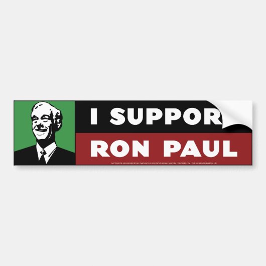 Ik steun Ron Paul - Groen Bumpersticker (Voorkant)
