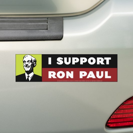 Ik steun Ron Paul - Neon Bumpersticker (Op auto)