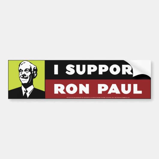 Ik steun Ron Paul - Neon Bumpersticker (Voorkant)