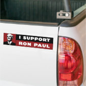 Ik steun Ron Paul - Rood Bumpersticker (Op Truck)