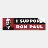 Ik steun Ron Paul - Rood Bumpersticker (Voorkant)