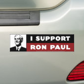Ik steun Ron Paul - White Bumpersticker (Op auto)