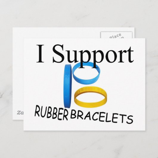 Ik steun Rubber Bracelets Briefkaart (Voorkant / Achterkant)