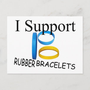 Ik steun Rubber Bracelets Briefkaart