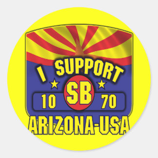 Ik steun SB1070 - Arizona Nederland Ronde Sticker