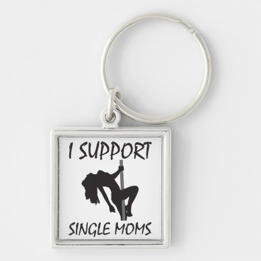 Ik steun Single Moms Sleutelhanger (Voorkant)
