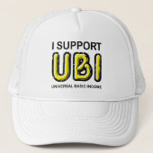 Ik steun UBI Universal Basic Income Neon Light Trucker Pet (Voorkant)