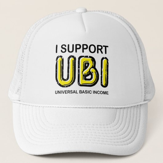 Ik steun UBI Universal Basic Income Neon Light Trucker Pet (Voorkant)