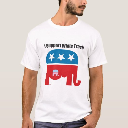 Ik steun White Trash T-shirt (Voorkant)