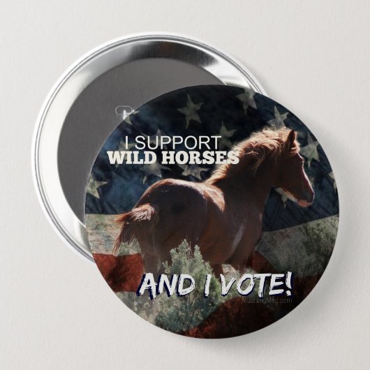 IK STEUN WILD-HORSES Button (Voorkant /achterkant)
