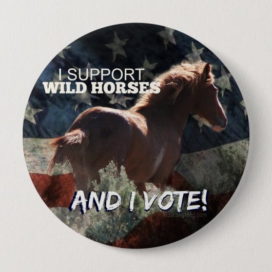 IK STEUN WILD-HORSES Button (Voorkant)