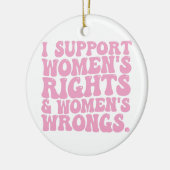 Ik steun Women Rights and Wrongs Groovy Feminist Keramisch Ornament (Links)