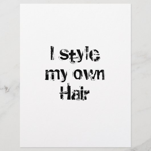 Ik stijl mijn eigen haar. Zwart-wit. Flyer (Voorkant)