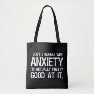 Ik stoor niet met angst grappig tote bag