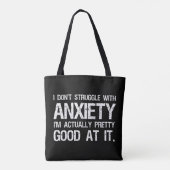 Ik stoor niet met angst grappig tote bag (Achterkant)