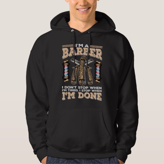 Ik Stop Als Ik Klaar Ben Kapper Bekwame Kapper Hoodie (Voorkant)