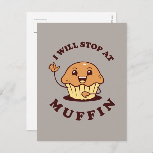 Ik stop bij Muffin Briefkaart (Voorkant / Achterkant)