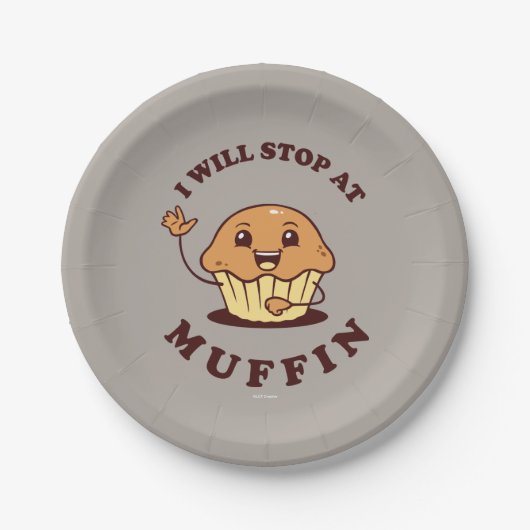 Ik stop bij Muffin Papieren Bordje (Voorkant)