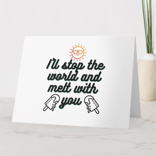 Ik stop de wereld en smelt met je pop bedankkaart (Voorkant)
