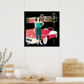 Ik stop met Mah Jongg Retro House Poster (Keuken)