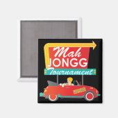 Ik stop met Mah Jongg Retro Sign Magneet (Voorkant / Achterkant)