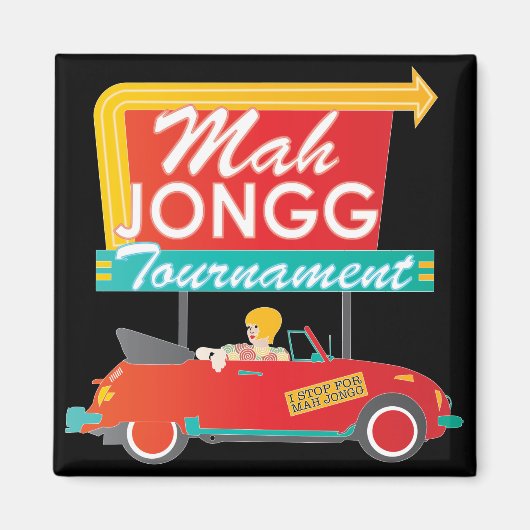 Ik stop met Mah Jongg Retro Sign Magneet (Voorkant)