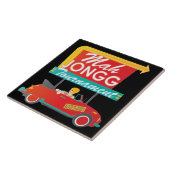 Ik stop met Mah Jongg Retro Sign Tegeltje (Zijkant)