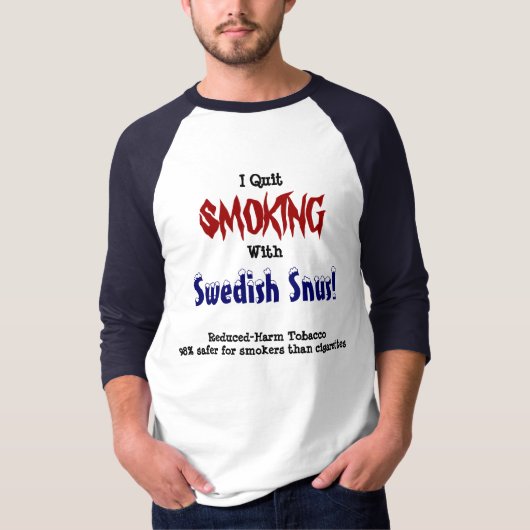 Ik stop met roken met Zweedse snus T-shirt (Voorkant)