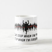 Ik stop niet als ik moe ben van de runner mok (Center)