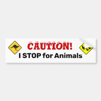 Ik stop voor de Bumpersticker van dieren