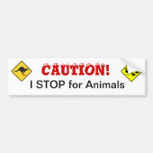 Ik stop voor de Bumpersticker van dieren (Voorkant)