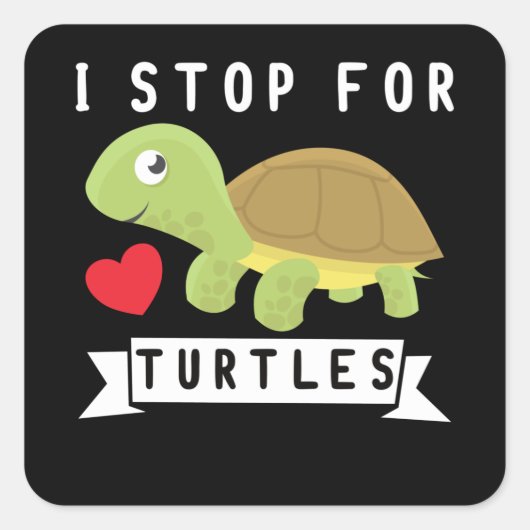 Ik stop voor de Zee van de schildpad Vierkante Sticker (Voorkant)