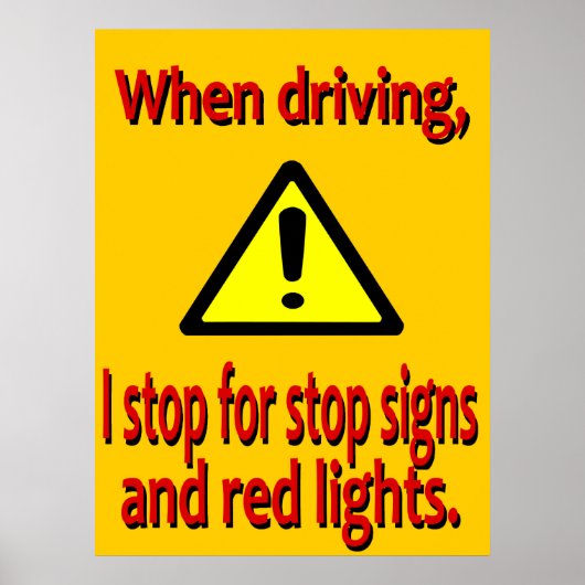 Ik stop voor stoptekens Poster (Voorkant)