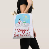 Ik stopte met de World Snowman Tote Bag (Dichtbij)