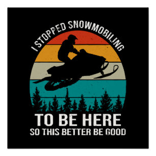 Ik stopte met snowmobilen om hier te zijn perfect poster