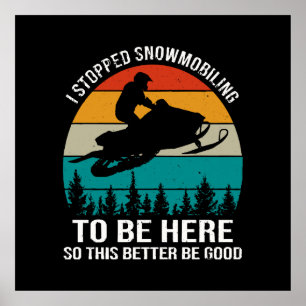 Ik stopte met snowmobilen om hier te zijn poster