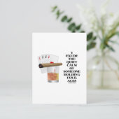 Ik straal rustig uit van iemand die vier azen vast briefkaart (Staand voorkant)