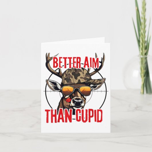 Ik streef beter dan Cupido Hunting Valentijn's Day Kaart (Voorkant)