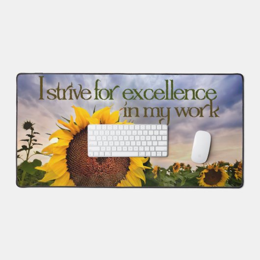"Ik streef naar uitmuntendheid" Motivatie Affirmat Bureaumat (Keyboard & Muis)