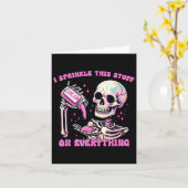 Ik strooi dit spul op alles sarcasme skelet kaart (Gele Bloem)