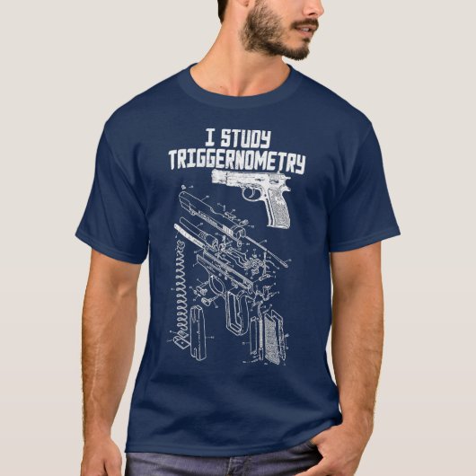 Ik studeer triggernometrie op het Pistool op de ru T-shirt (Voorkant)