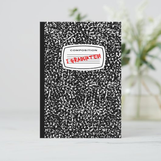 Ik studeerde af in het compositieboek kaart (Staand voorkant)