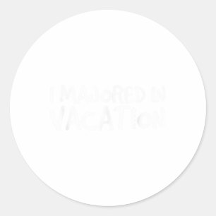 Ik studeerde af in vakantie Shirt Funny Beach Summ Ronde Sticker