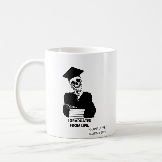 IK STUDEERDE AF VAN HET LEVEN, AFSTUDEREN OVERLEVE KOFFIEMOK (Links)