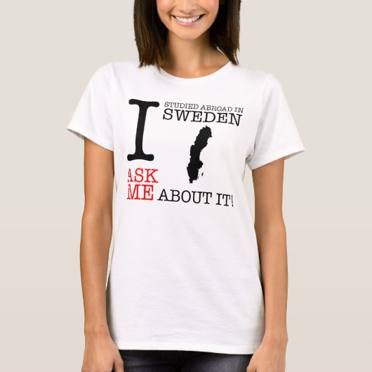 Ik studeerde in het buitenland in Zweden. T-shirt (Voorkant)