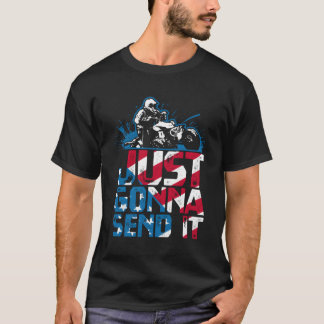 Ik stuur het patriottische Amerikaanse vlaggenquad T-shirt