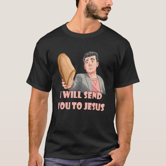 Ik stuur je naar Jezus Meme Steven. T-shirt (Voorkant)