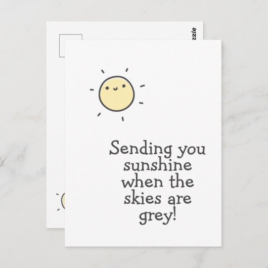 Ik stuur je zonneschijn! Beterschap Briefkaart (Voorkant / Achterkant)