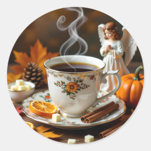 Ik stuur jullie de najaarszegeningen    Herfst Ronde Sticker